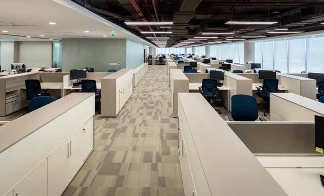 Creative Workspace with Collaborative Zones and Focused Work Booths