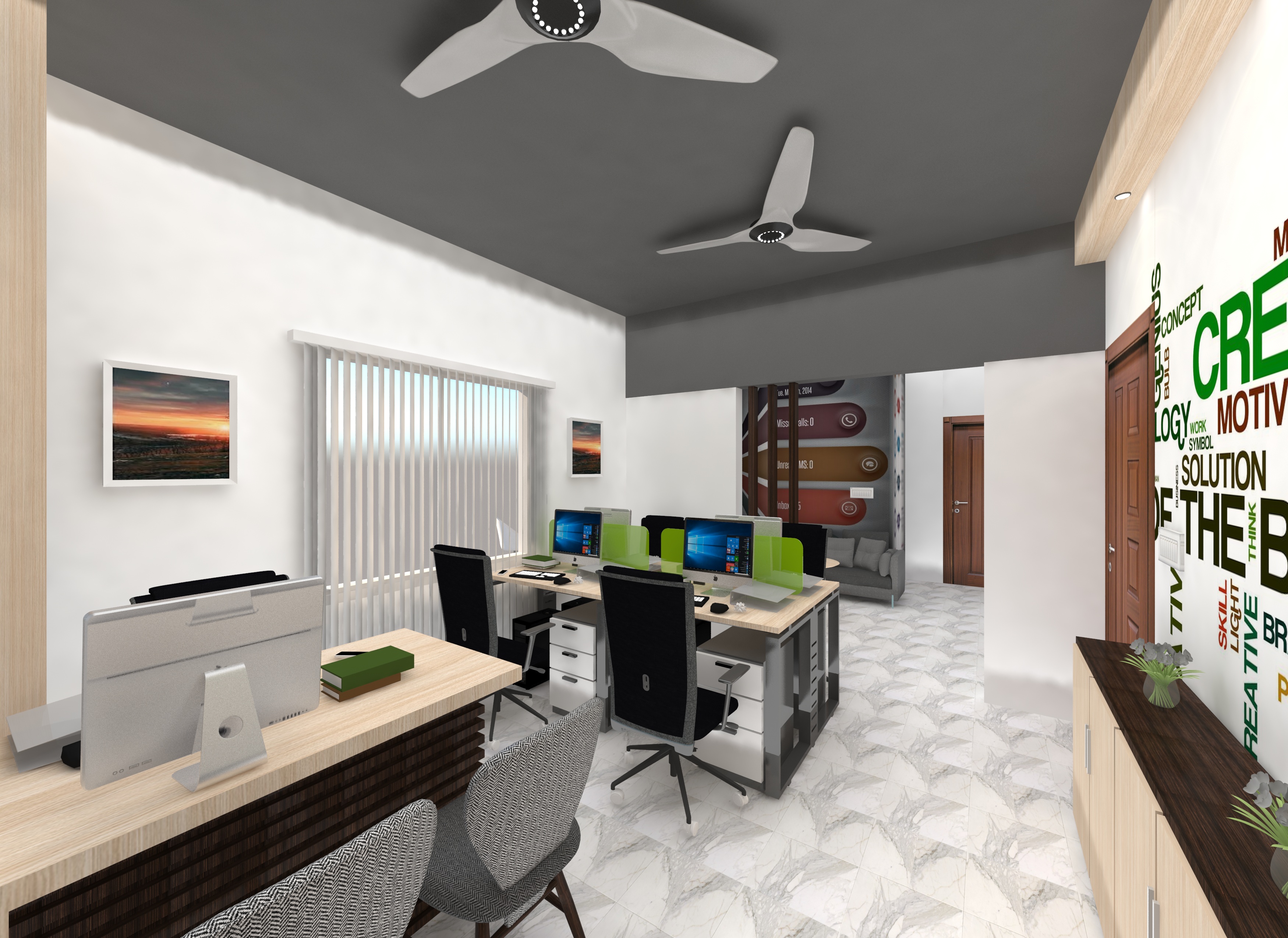Dual-Space Corporate Office and Showroom